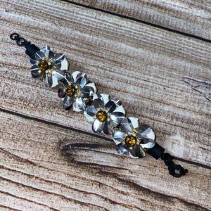 J. Crew RARE White/Black Stretch Braided Bracelet